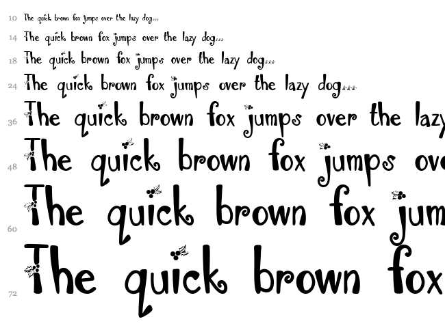 Austie Bost Happy Holly font waterfall